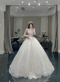 Vestido de novia blanco corte A, glamuroso, vestido de novia blanco Y4016