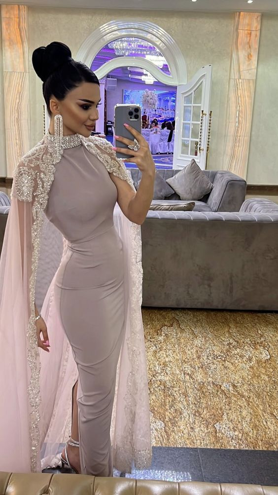 Robe de bal avec cape, Arabie Saoudite, robe de soirée formelle de Dubaï Y6070