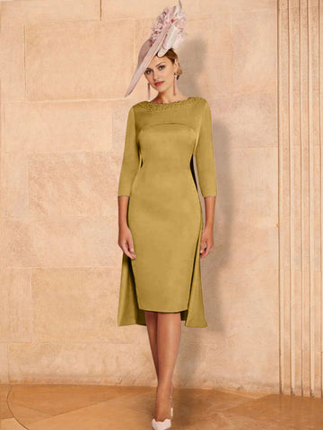 Sheath/Column Long Sleeves Mother of the Bride Dresses with Beading