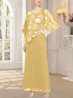 Robe longue en maille pailletée avec corsage asymétrique original 
