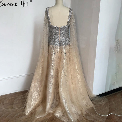 Sale Gold Backless Sexy Luxury Evening Dresses 2025 Dubai Crystal Sleeveless A-Line Formal Dress LA70290