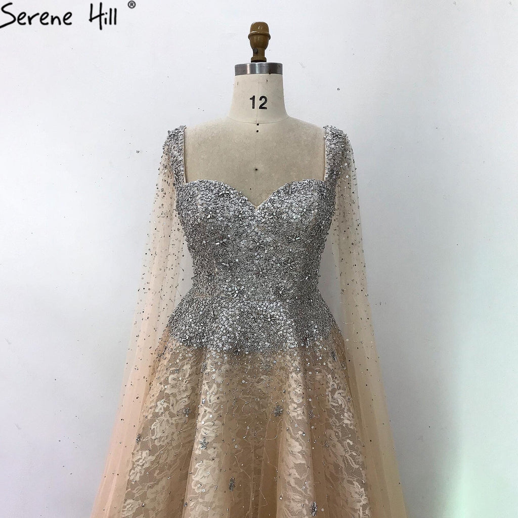 Sale Gold Backless Sexy Luxury Evening Dresses 2025 Dubai Crystal Sleeveless A-Line Formal Dress LA70290