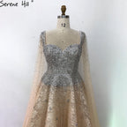Sale Gold Backless Sexy Luxury Evening Dresses 2025 Dubai Crystal Sleeveless A-Line Formal Dress LA70290