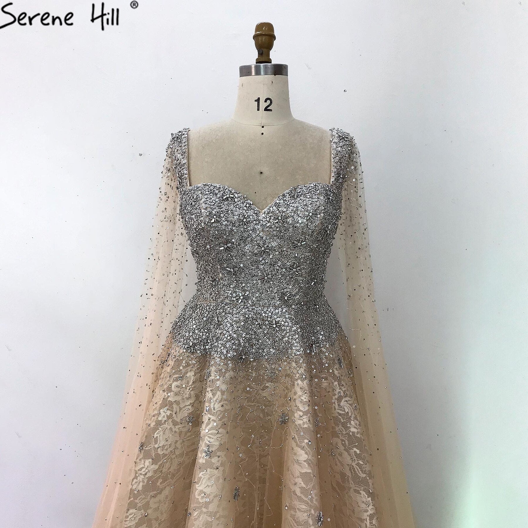 Sale Gold Backless Sexy Luxury Evening Dresses 2025 Dubai Crystal Sleeveless A-Line Formal Dress LA70290