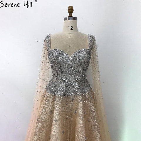 Sale Gold Backless Sexy Luxury Evening Dresses 2025 Dubai Crystal Sleeveless A-Line Formal Dress LA70290
