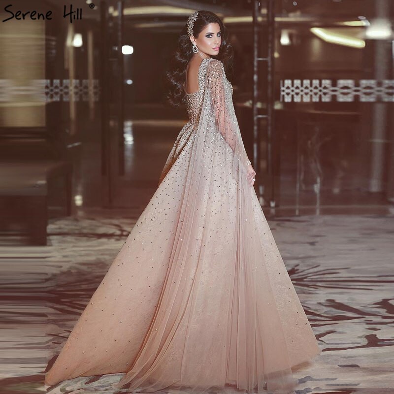 Sale Gold Backless Sexy Luxury Evening Dresses 2025 Dubai Crystal Sleeveless A-Line Formal Dress LA70290