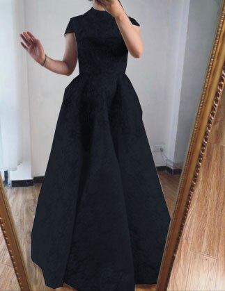 Vestidos de noche asimétricos de lujo dorados de cuello alto 2025, vestidos de noche de encaje con mangas casquillo y pedrería LA70227 