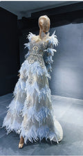 Gold Luxury Cape Sleeve Evening Dresses Gowns 2025 Beaded A-Line High-end For Women Party Couture LA71463A