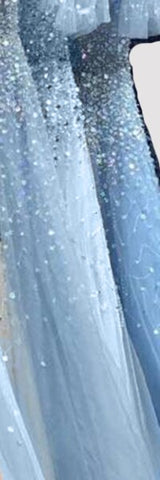 Robe de soirée luxueuse à manches courtes et perles dorées, coupe trapèze, à lacets, pour femme, modèle LA70464, 2025 