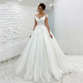 Gorgeous Women's Wedding Dresses A-Line 3D Lace Applique Bohemian Bridal Gowns Princess Formal Beach Party Sexy V-Neck 2023 Robe