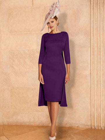 Sheath/Column Long Sleeves Mother of the Bride Dresses with Beading