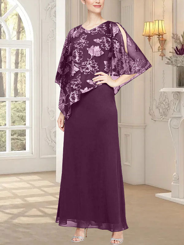 Robe longue en maille pailletée avec corsage asymétrique original 
