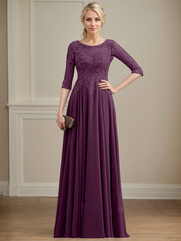 Vestido de novia de corte A, escote redondo, ilusión, largo hasta el suelo, de encaje y gasa con lentejuelas. 