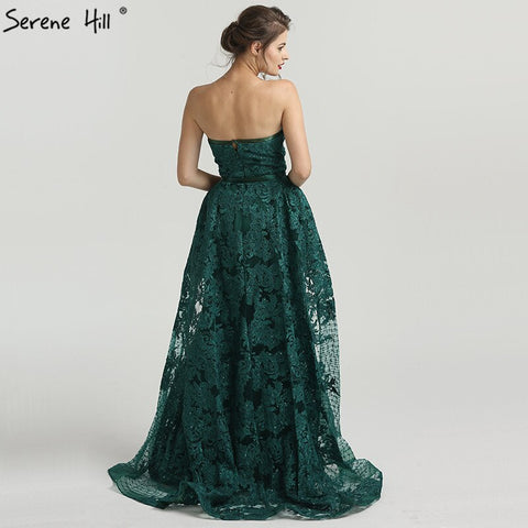 Robe de soirée sirène sexy verte à épaules dénudées, en solde, sans retour ni remboursement, 2025, avec appliques et paillettes, luxueuse robe de soirée vintage, LA6361 