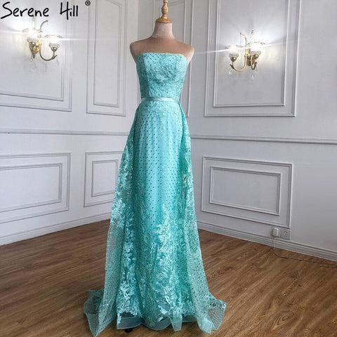 Robe de soirée sirène sexy verte à épaules dénudées, en solde, sans retour ni remboursement, 2025, avec appliques et paillettes, luxueuse robe de soirée vintage, LA6361 