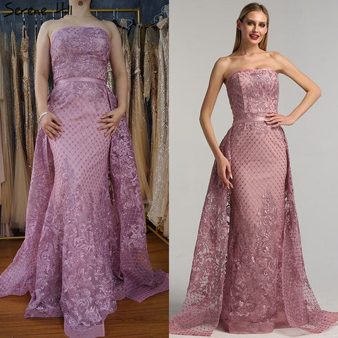 Robe de soirée sirène sexy verte à épaules dénudées, en solde, sans retour ni remboursement, 2025, avec appliques et paillettes, luxueuse robe de soirée vintage, LA6361 