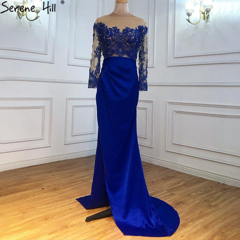 Robe de soirée sirène sexy à manches longues et jupe amovible en satin vert, modèle LA70343, 2025 