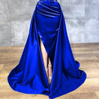 Green Satin   Detachable Skirt Long Sleeves Sexy Evening Dresses 2025 Mermaid Formal Dress Design LA70343