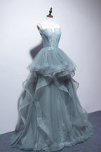 Robes de bal longues en dentelle, robes de soirée longues en dentelle verte