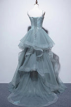 Robes de bal longues en dentelle, robes de soirée longues en dentelle verte