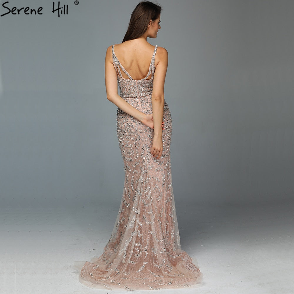 Grey Luxury Sexy Mermaid Evening Dresses 2025 Diamond  Beading Off Shoulder Formal Dress Real Photo LA60729