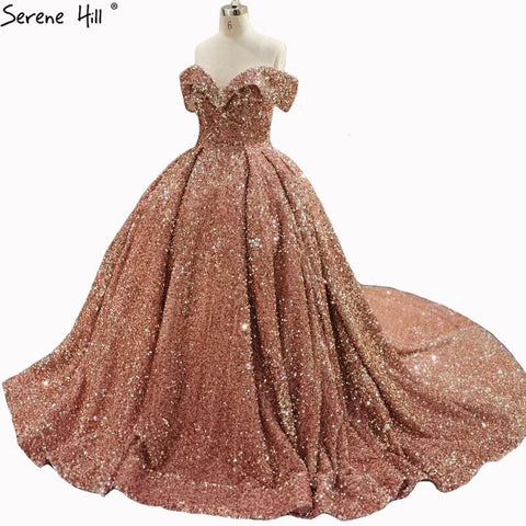 Vestidos de novia grises y plateados con lentejuelas, colección 2025, Dubái. Vestidos de novia de lujo, sin mangas y sexis. Modelo HM66742. Hechos a medida. 