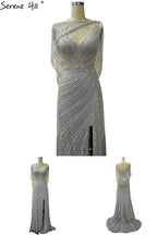 Luxus Champagner Sexy Split Abendkleider 2025 Diamant Sleeveless Meerjungfrau Formale Kleid Ruhigen Hill LA70301