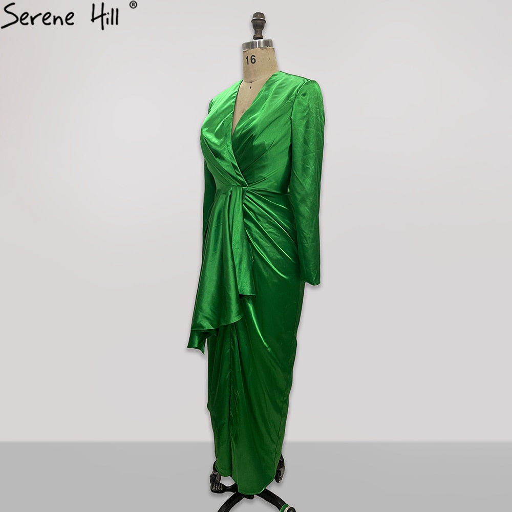 Green Satin Simple Evening Dresses Gowns 2025 Mermaid Elegant For Women Wedding Party LA71275