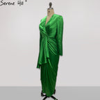 Green Satin Simple Evening Dresses Gowns 2025 Mermaid Elegant For Women Wedding Party LA71275
