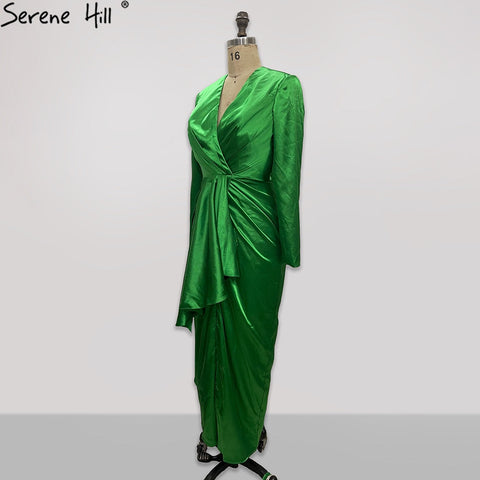 Green Satin Simple Evening Dresses Gowns 2025 Mermaid Elegant For Women Wedding Party LA71275
