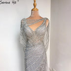 Luxus Champagner Sexy Split Abendkleider 2025 Diamant Sleeveless Meerjungfrau Formale Kleid Ruhigen Hill LA70301