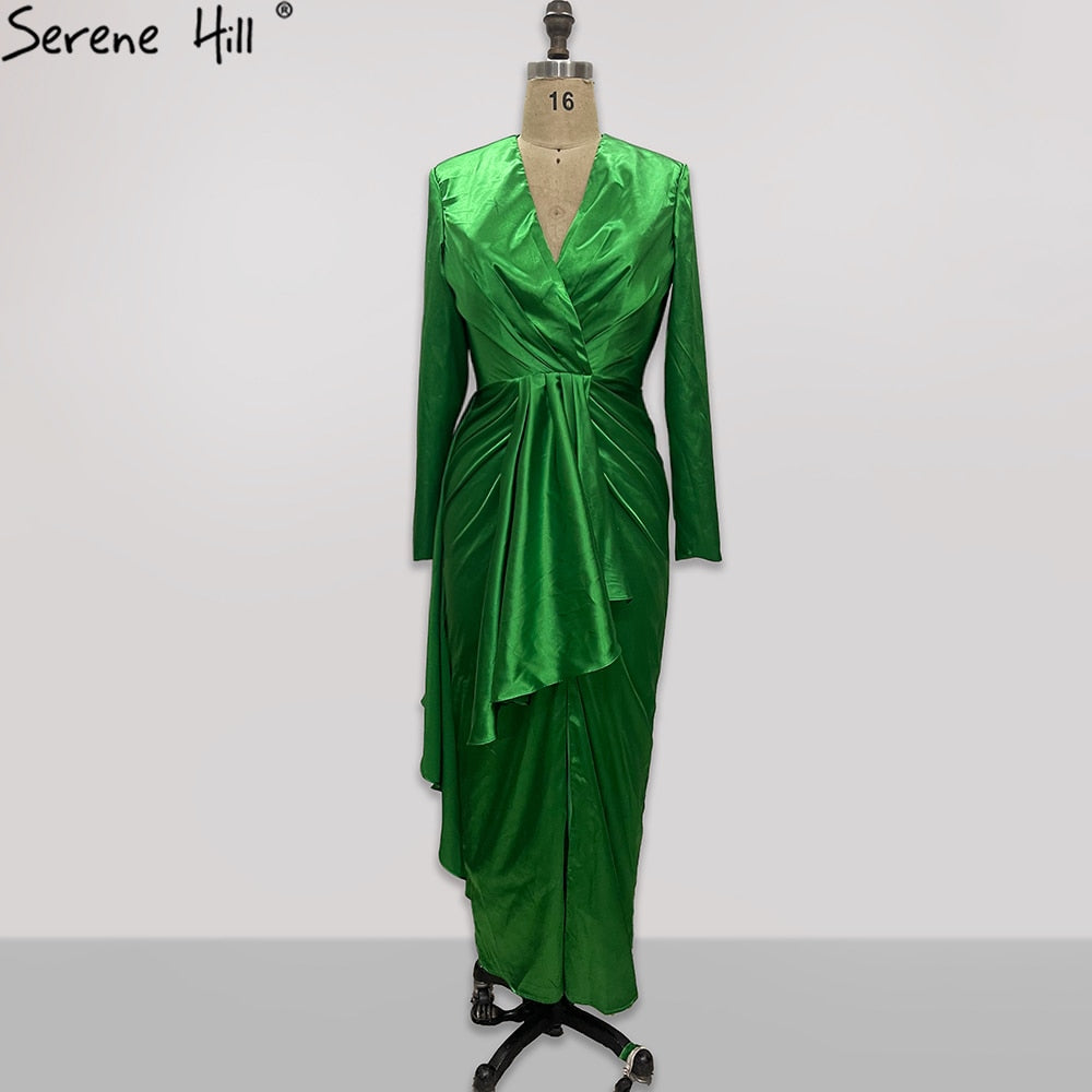 Green Satin Simple Evening Dresses Gowns 2025 Mermaid Elegant For Women Wedding Party LA71275