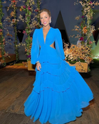 Long Sleeves Blue long prom dress evening dress Y4831