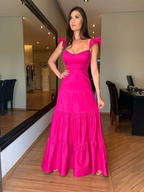 Robe de bal rose fuchsia tendance, robe de soirée Y5089