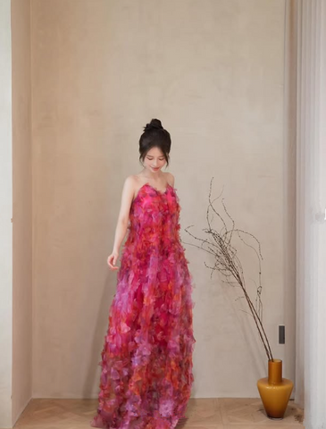 Pretty Print Tulle A Line Prom Dress Evening Dress Y8539