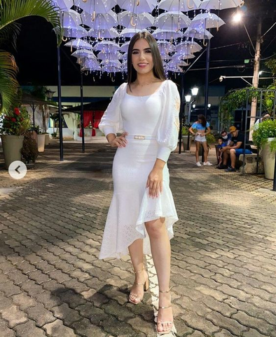 White Long Sleeves Party Gown White Homecoming Dress Y6833