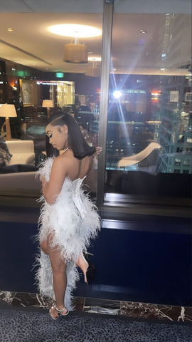 White Sexy Evening Dress Chic Prom Gown Y1877