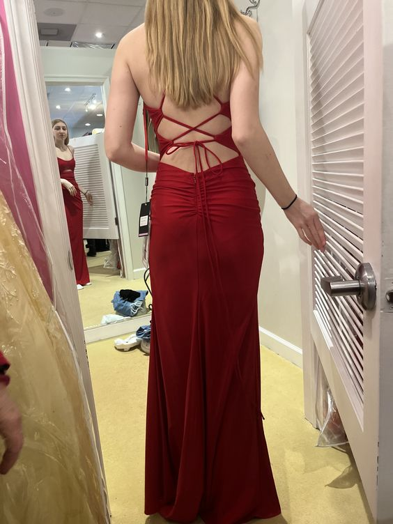 Robe de soirée fourreau élégante avec fente, robe de bal d'hiver Y6389