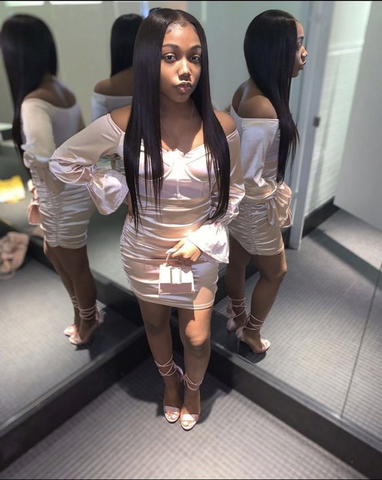 Robe moulante à manches longues pour une soirée d'anniversaire de 18 ans (Y365) pour jeunes filles noires