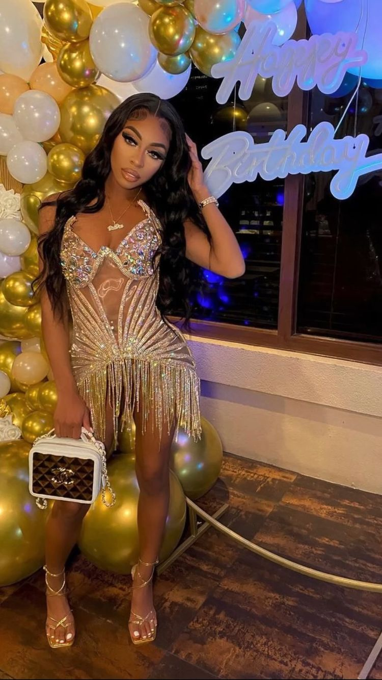 Vestido brillante para fiesta de cumpleaños número 22, vestido sexy para baile de bienvenida con borla Y2329
