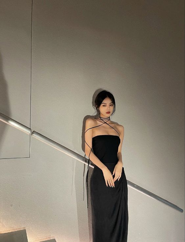 Black Simple Prom Dress Sexy Evening Dress Y1343