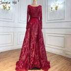 Muslim Pink Long Mermaid  With Train Luxury Evening Dresses Gowns for woman  party  Formal Dress  2025 LA70541