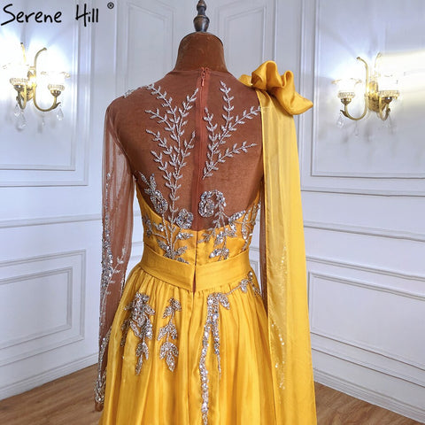 Blue Cape Sleeve Sexy Evening Dresses Gowns 2025 Beaded A-Line For Woman Wedding Party LA70308