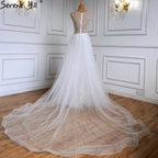Luxury Ivory Mermaid Evening Dresses Gowns 2025 Beading Elegant With Train Formal Dress LA71109