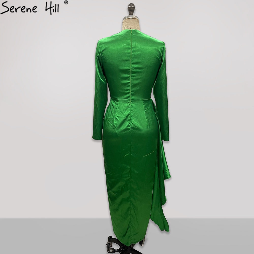Green Satin Simple Evening Dresses Gowns 2025 Mermaid Elegant For Women Wedding Party LA71275