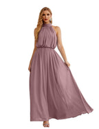 Baoleely  High Neck Chiffon Bridesmaid Dresses Long Evening Dresses Formal Evening Party Prom Gowns 28027