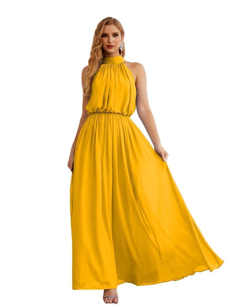 Baoleely  High Neck Chiffon Bridesmaid Dresses Long Evening Dresses Formal Evening Party Prom Gowns 28027