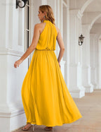 Baoleely  High Neck Chiffon Bridesmaid Dresses Long Evening Dresses Formal Evening Party Prom Gowns 28027