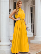 Baoleely  High Neck Chiffon Bridesmaid Dresses Long Evening Dresses Formal Evening Party Prom Gowns 28027