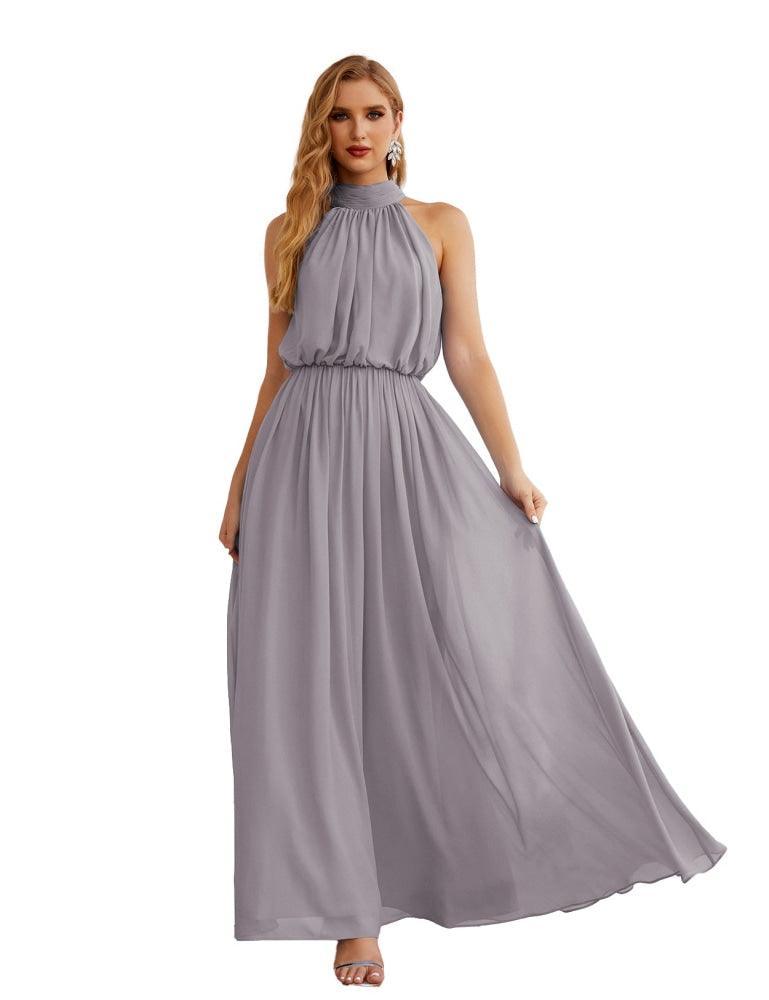 Baoleely  High Neck Chiffon Bridesmaid Dresses Long Evening Dresses Formal Evening Party Prom Gowns 28027